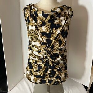 Elegant Navy and Gold Women's Top